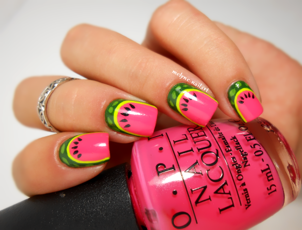 Watermelon nail art 
